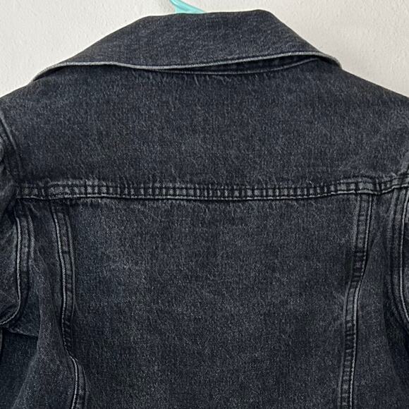 Edit by nine cropped denim jean jacket faded black grunge goth western outdoor S - Picture 8 of 9